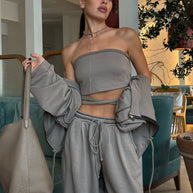Damen Sportliches Oversized Hoodie-Set WW