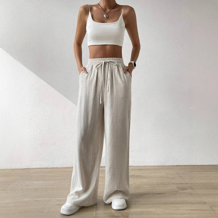 Damen entspannte Leinenhose W&W Mode