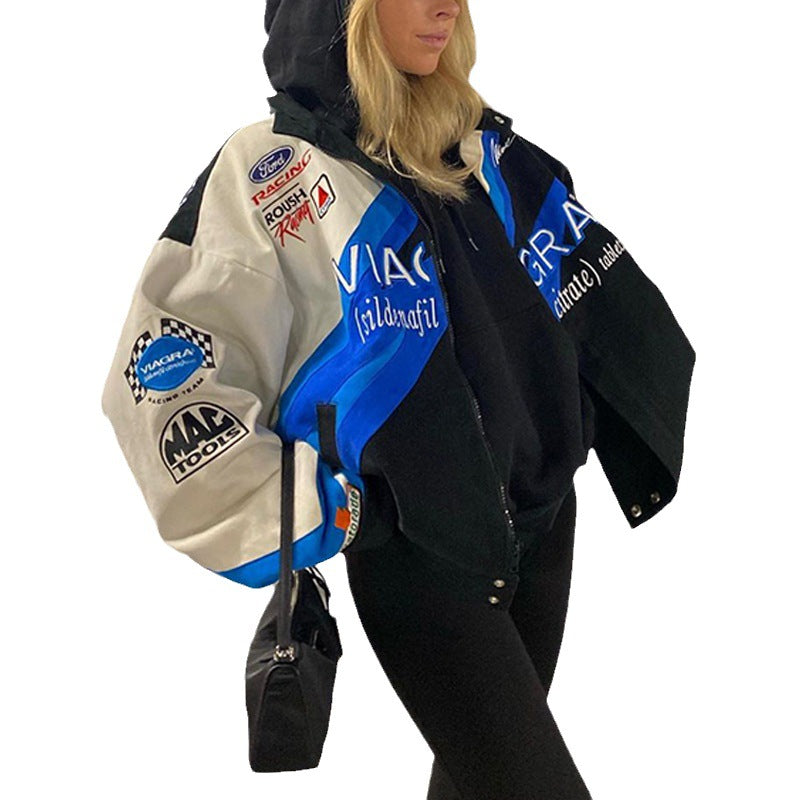 Damen Sportliche Collegejacke mit bunten Applikationen WW