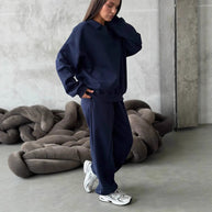 Damen bequeme und stilvolle Poloshirt-Hose Kombination WW