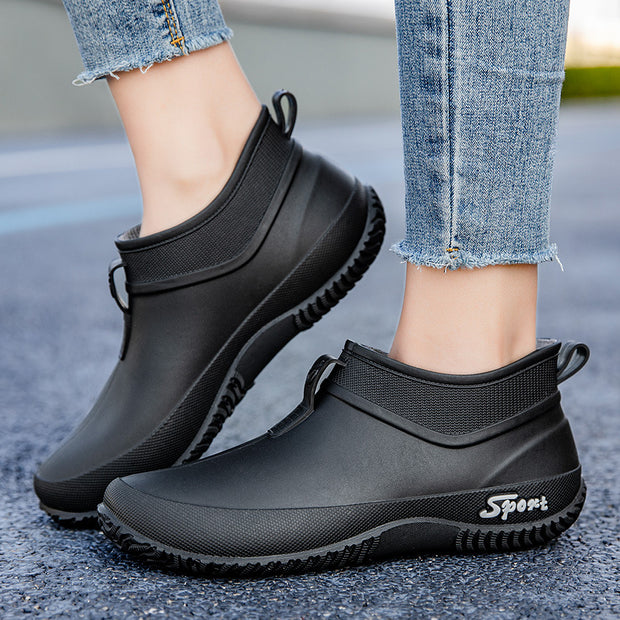 Damen bequeme Gummistiefel mit rutschfester Sohle WW