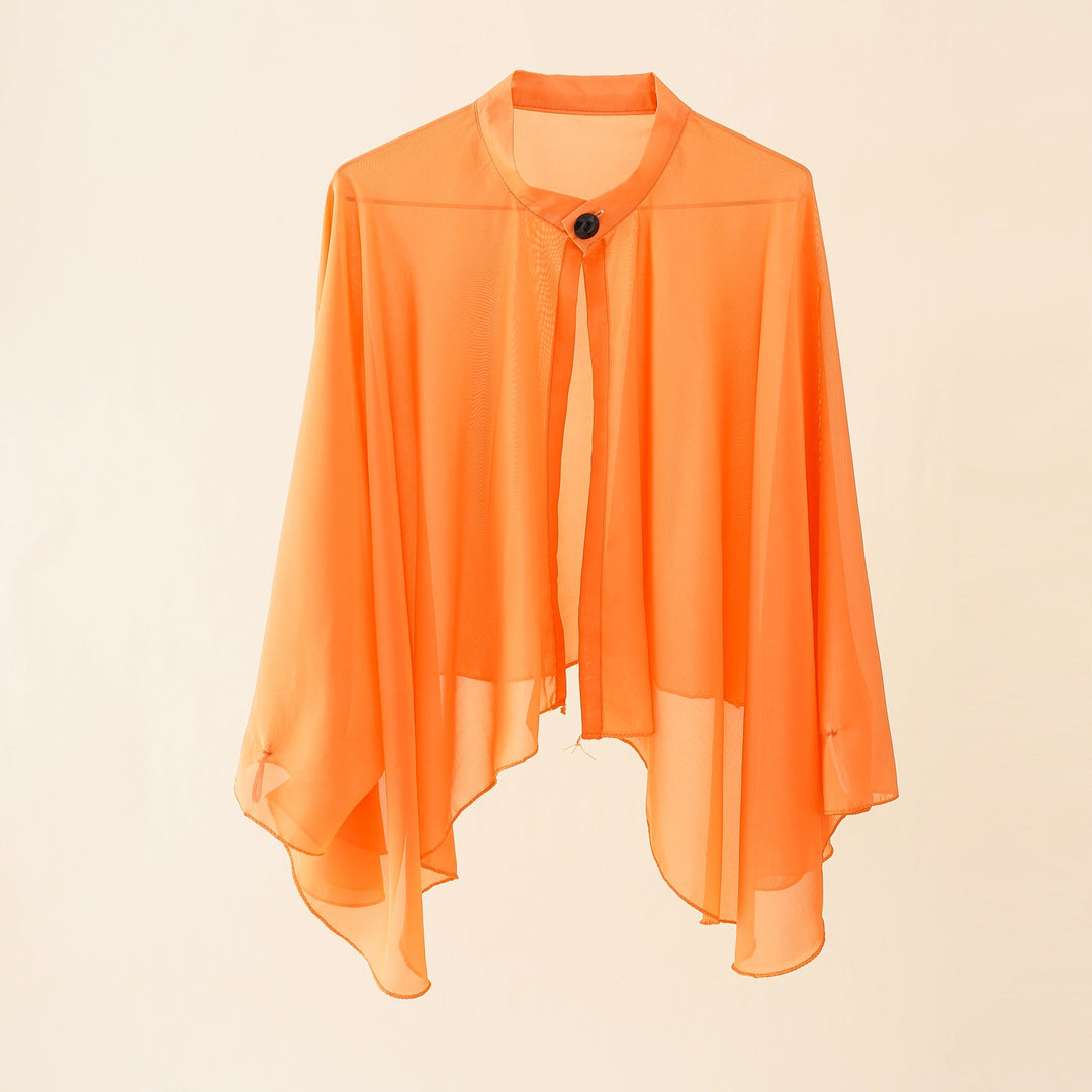 Damen Luftiger Chiffon-Kimono mit weit ausgestellten Ärmeln W&W Mode