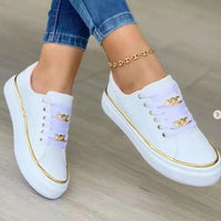 Damen Sneakers mit modischem Satin-Obermaterial und eleganten Goldakzenten W&W
