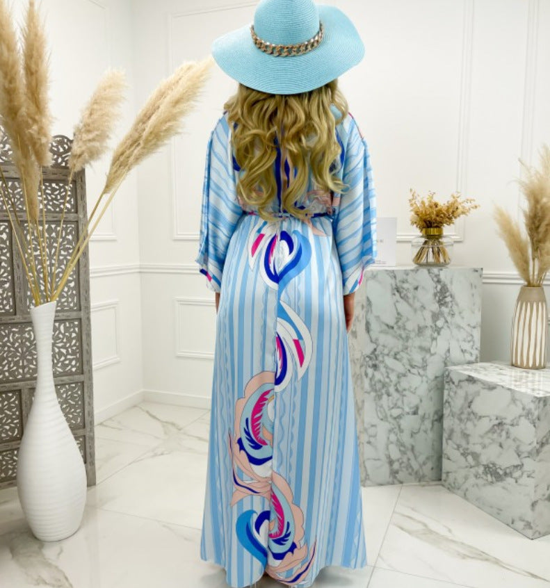 WW | Kurzarm Schwingendes Langkleid
