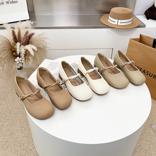 Damen Ballerinas mit dekorativem Riemchen und kleiner Verzierung WW