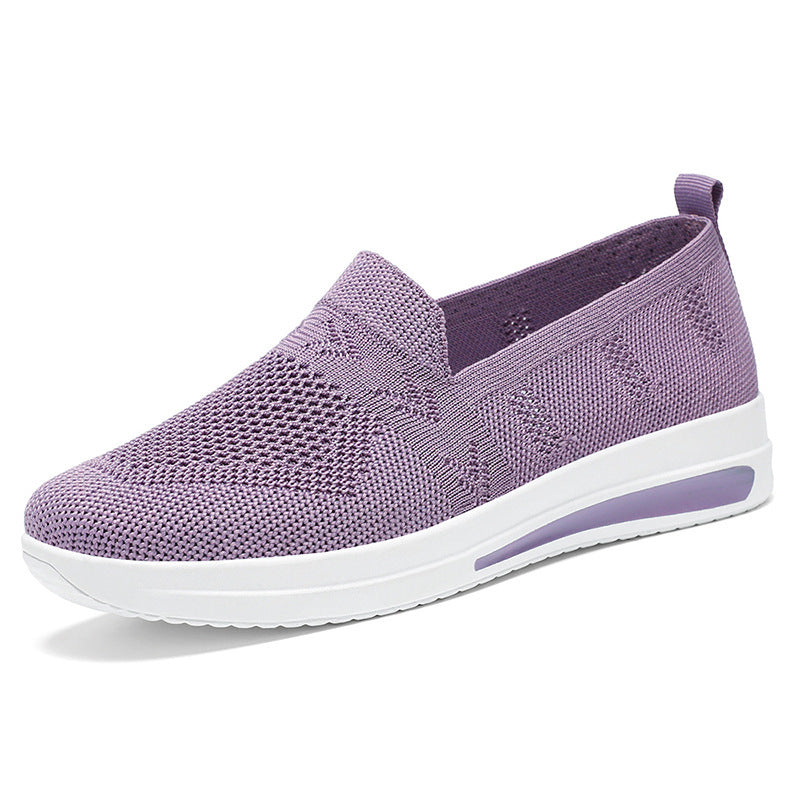 Damen Slip-On Freizeitsneaker mit atmungsaktivem Strickoberteil und rutschfester Sohle WW