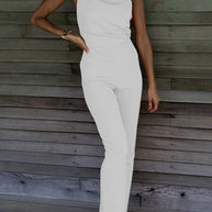 Damen Stylish Jumpsuit mit asymmetrischem Schnitt und eleganten Details WW