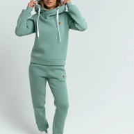 Damen Sportliches Hoodie-Set mit hohem Kragen WW