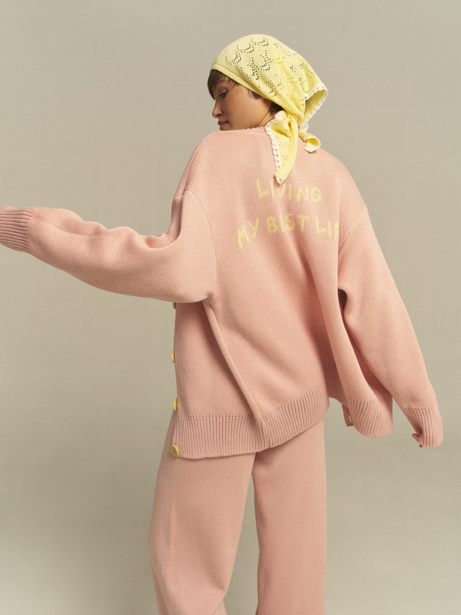 Damen bequemer Oversized-Pullover und lässige Palazzohose Set WW