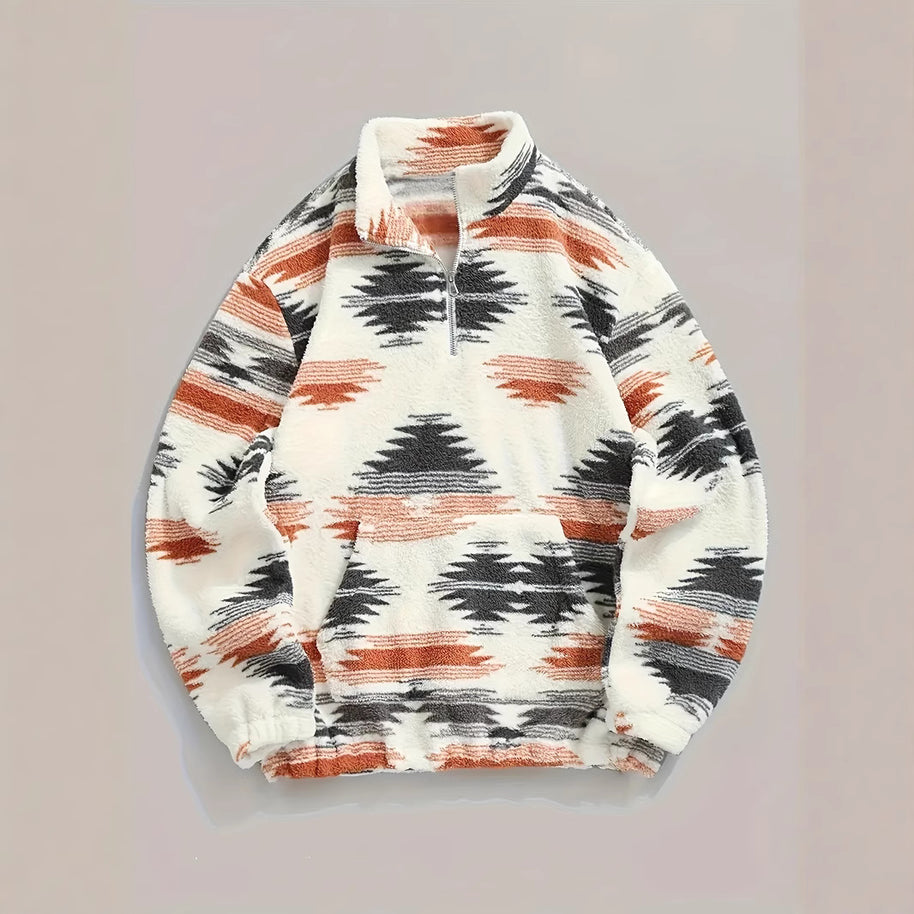 – Gewebte Jacke mit bedrucktem Kragen