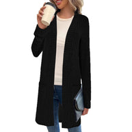 Damen Strickjacke mit asymmetrischem Saum und praktischen Taschen WW