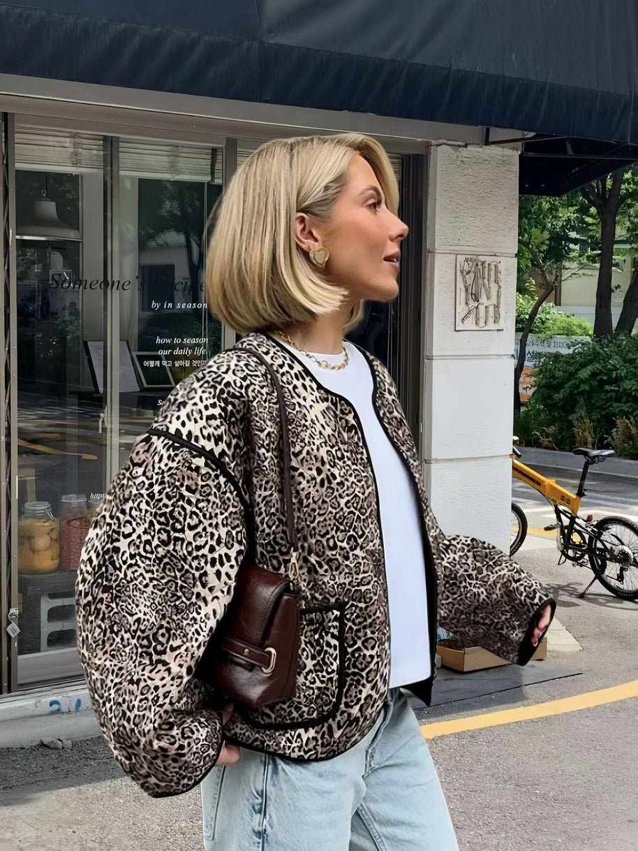 Damen attraktive Jacke im angesagten Leopardenmuster WW