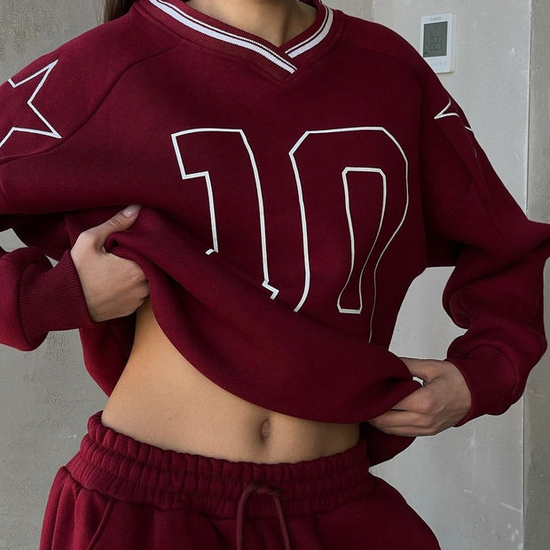 Damen Sportliches Freizeitanzug mit weitem Schnitt und lässigem Design WW