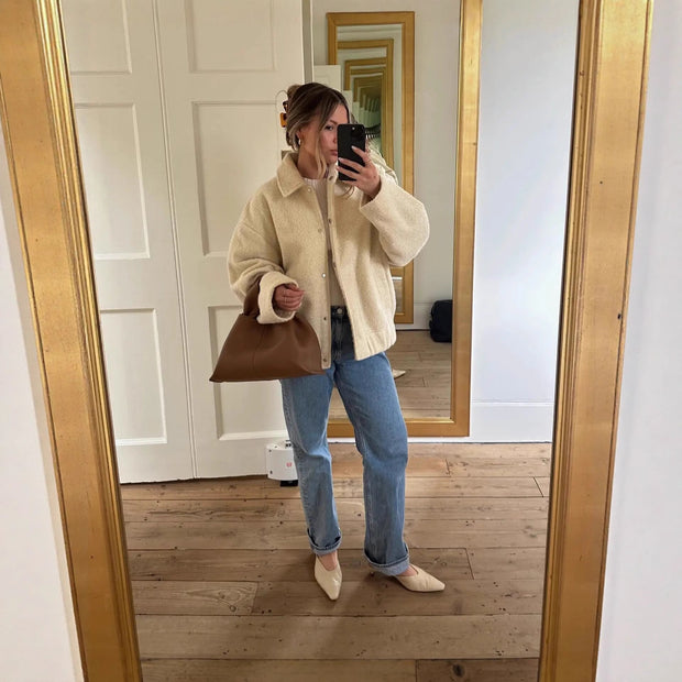 Damen strapazierfähige und kuschelige Teddyjacke mit elastischem Bund WW