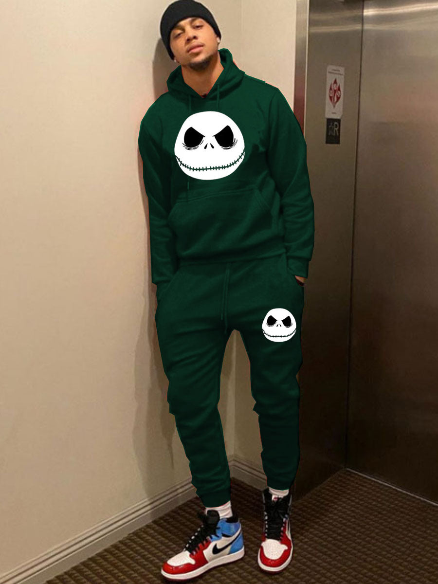 Damen Sportliches Hoodie- und Jogginghose-Set mit Jack Skellington-Motiv WW