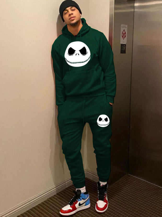Damen Sportliches Hoodie- und Jogginghose-Set mit Jack Skellington-Motiv WW