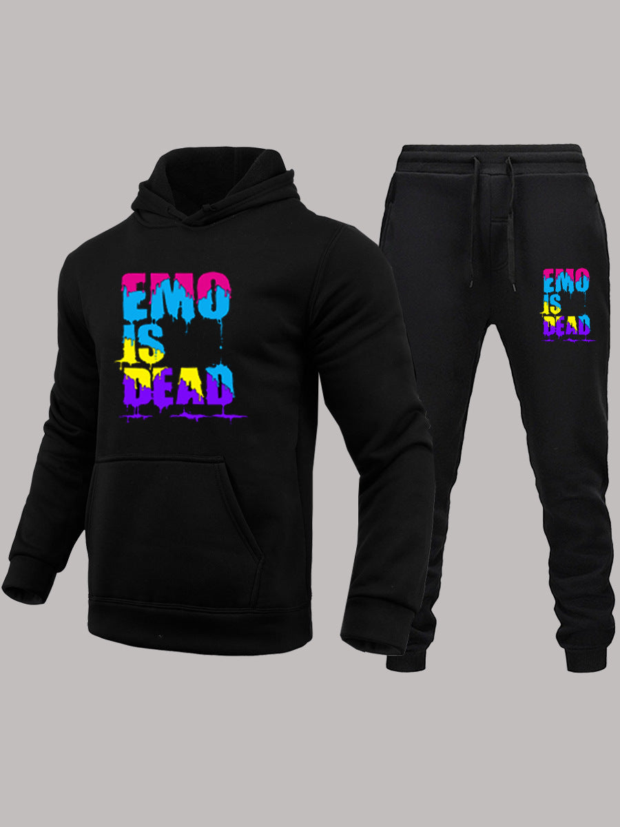 Damen Sportliches Hoodie und Jogginghose Set mit buntem Grafikelement WW