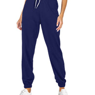 Damen bequeme Sweatpants mit elastischem Bund und Taschen WW