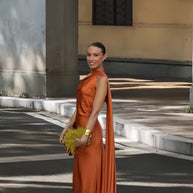 Damen Abendkleid mit asymmetrischem Schnitt und elegantem Stehkragen WW