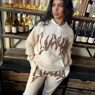Damen Sportliches Hoodie- und Jogginghose-Set mit einzigartigem Grafikdruck WW