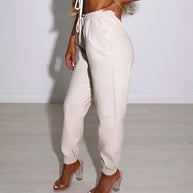 Damen Sportliche Lederhose im modernen Schnitt mit elastischem Bund WW