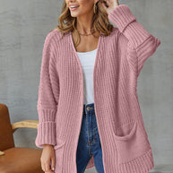 WW | Übergroßer Strickstrickjacke Für Komfortable Styles