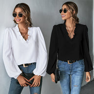 Damen Bluse mit voluminösen Ärmeln und eleganter Rüschendekoration W&W