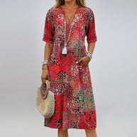 Damen bunt gemustertes Sommerkleid WW