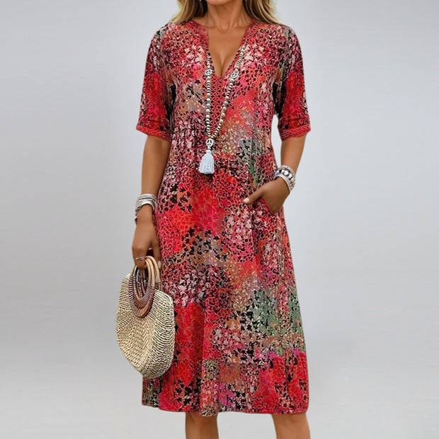 Damen bunt gemustertes Sommerkleid WW