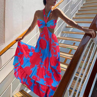 Damen Maxikleid mit frechem Cut-Out und dekorativem Ringelement WW