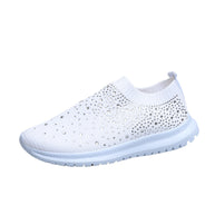 Damen Sneakers mit funkelnden Strass-Applikationen und elastischem Strick-Obermaterial WW