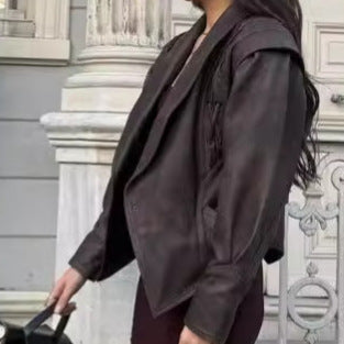 Damen Bikerjacke aus Kunstleder WW
