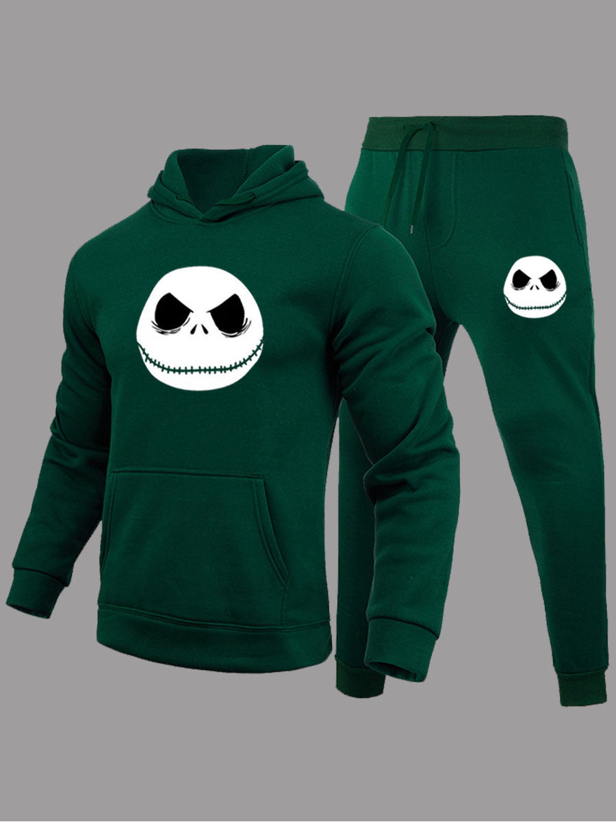 Damen Sportliches Hoodie- und Jogginghose-Set mit Jack Skellington-Motiv WW