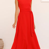 Damen Maxikleid mit asymmetrischem Schnitt und eleganter Drapierung WW
