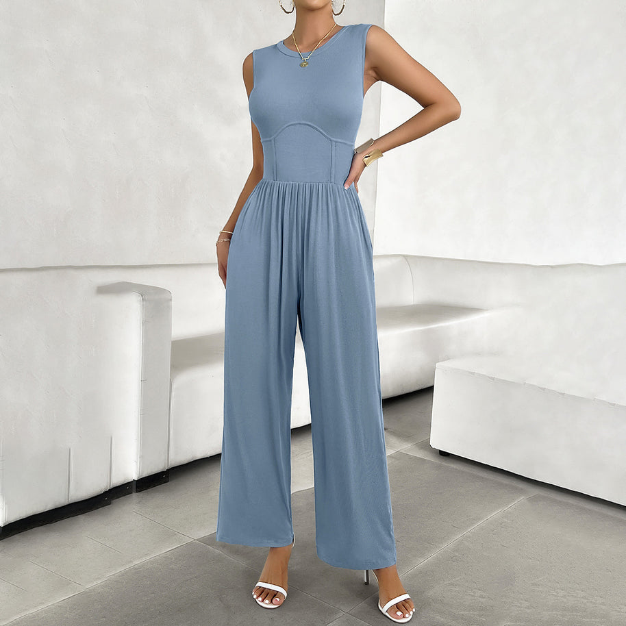 Damen eleganter Jumpsuit mit weitem Schnitt und figurschmeichelndem Design WW