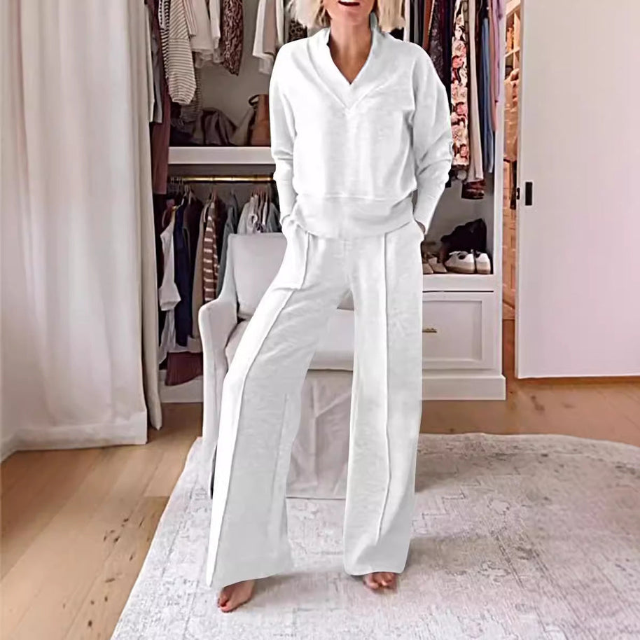WW | Lockeres Oberteil und Hose mit weitem Bein Set