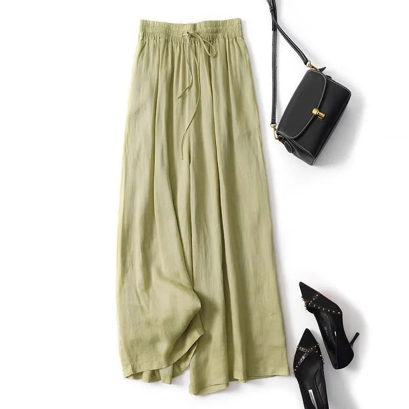 Femme Leichte Weite Hose mit Kordelzugbund WW