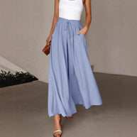 Damen weite Hose mit elastischem Bund und Taschen WW