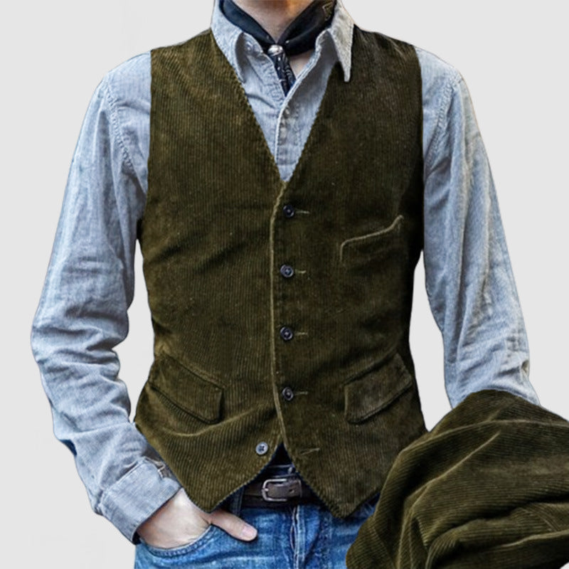 Herren Weste aus feinem Kord mit eleganter Passform WW