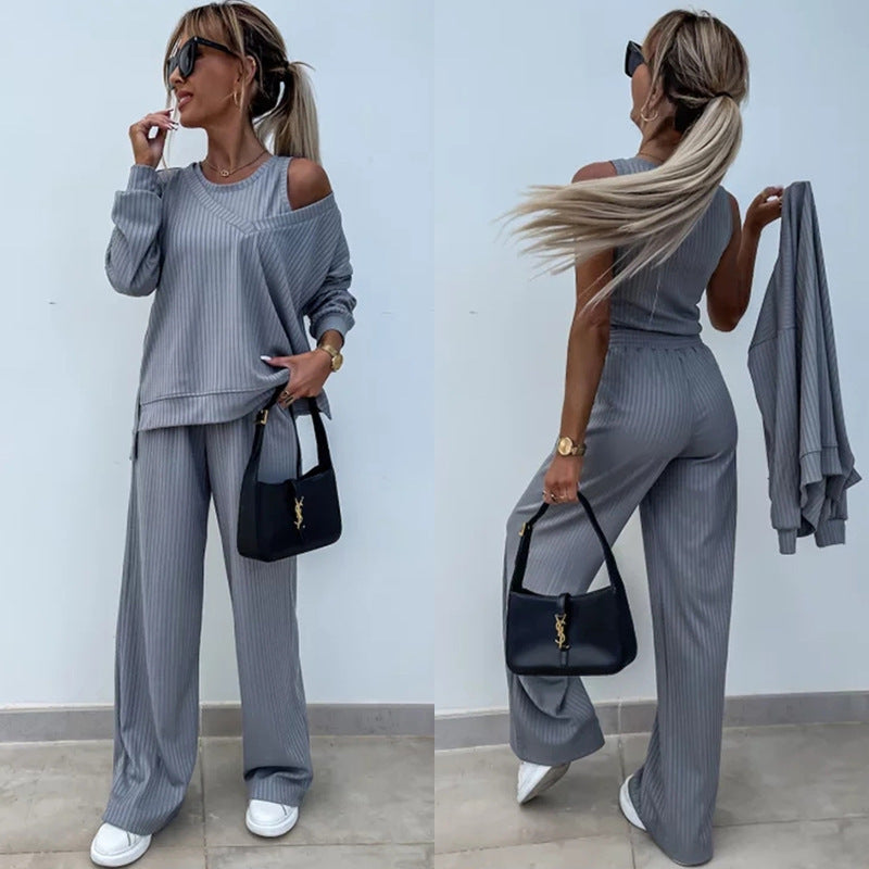 Damen Bequemes und elegantes Lounge-Set mit weitem Schnitt WW