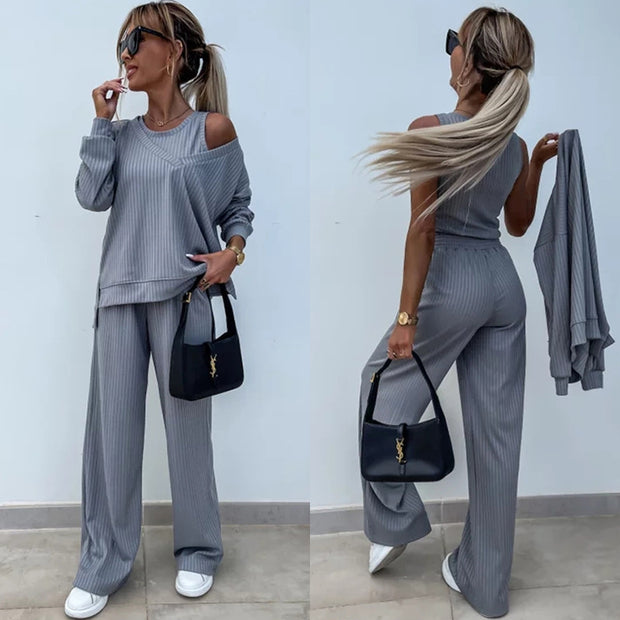 Damen Bequemes und elegantes Lounge-Set mit weitem Schnitt WW