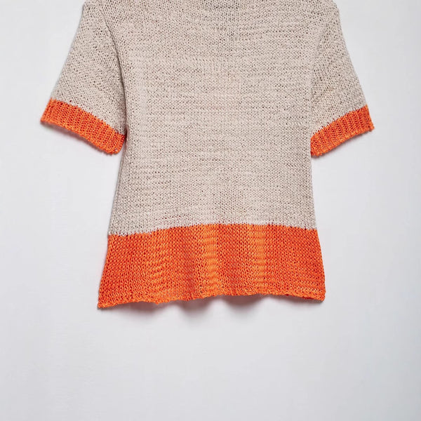 Damen Stricktop mit kontrastierenden Farbakzenten und lockerer Passform WW