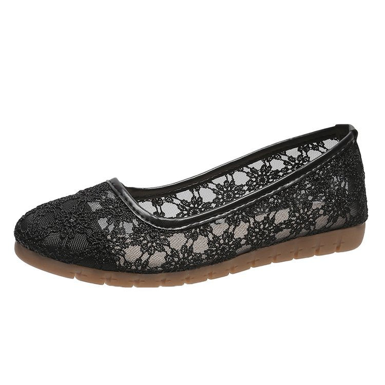 Damen elegante Ballerinas aus filigranem Spitzenmaterial W&W Mode