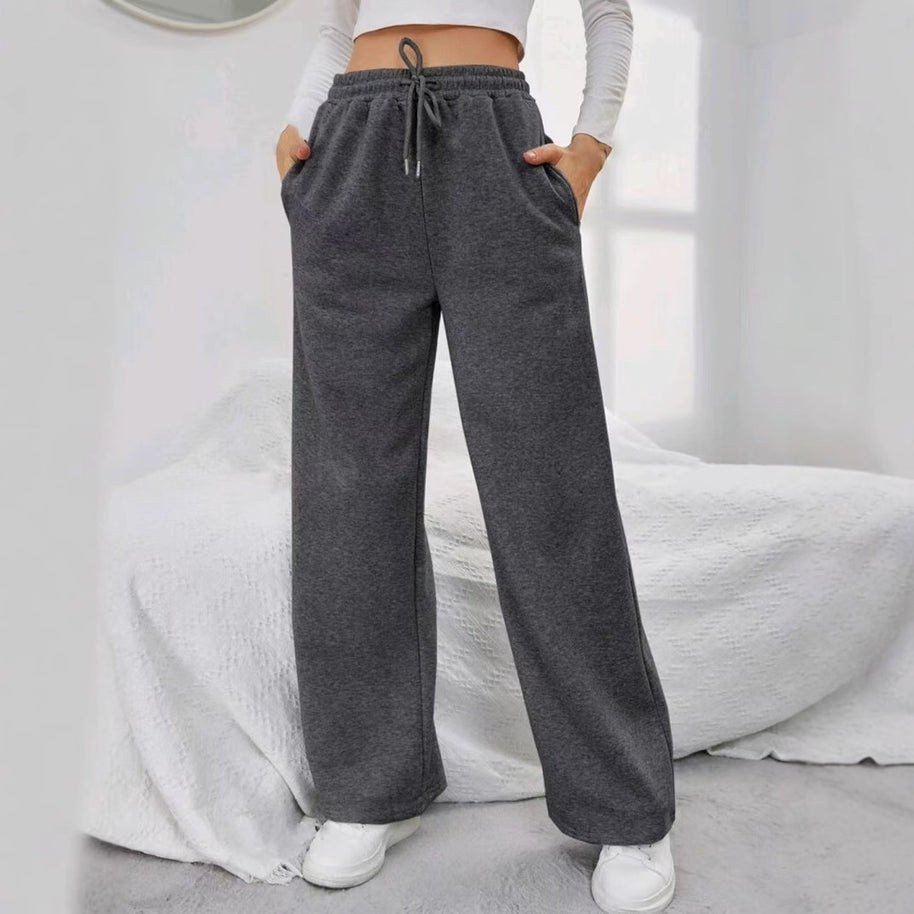 Damen Bequeme Freizeithose mit weitem Bein WW