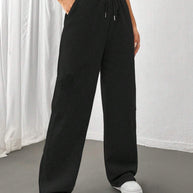 Damen Bequeme Freizeithose mit weitem Bein WW