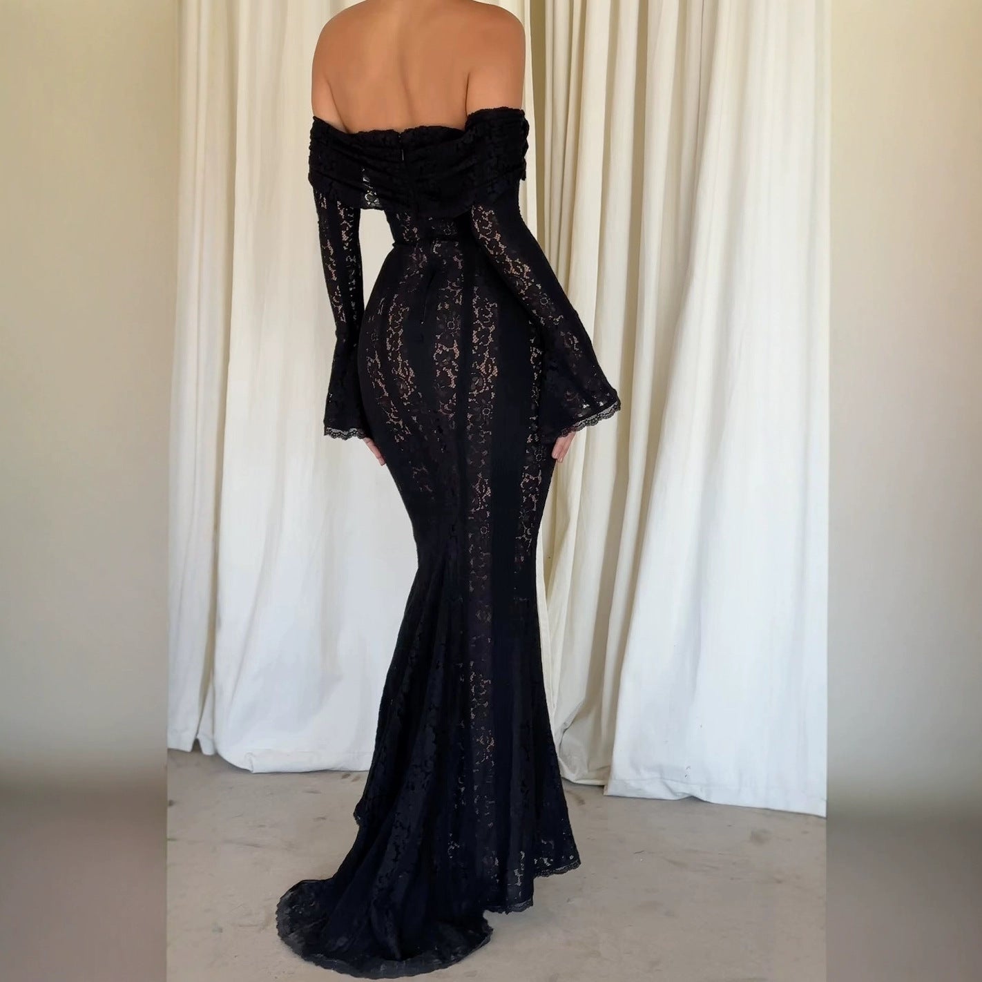 WW | Ausgestellter Ärmellanger Bodycon-Waist Dress
