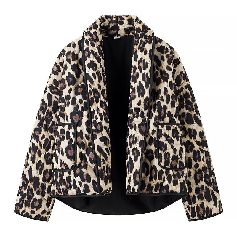 Damen Steppjacke im eleganten Leopardenmuster WW