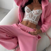 Damen Sportliche Oversized Loungewear mit reflektierenden Details WW