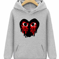 Damen Sportlicher Kapuzenpullover mit kreativem Herzmotiv WW