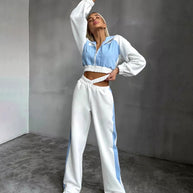Damen Sportliches Zweiteiler-Set mit Crop-Top und weitem Schnitt WW